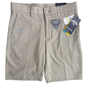 NWT Callaway Golf Swing Tech Shorts 9"‎ Inseam Men's Size 30W Khaki Heather
